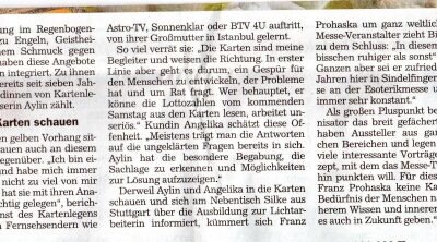 Zeitungsartikel „Dem Leben in die Karten schauen“: